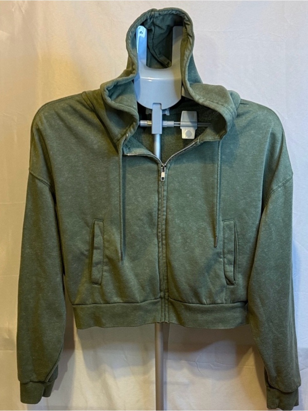 Women's Olive Green Zip-Up Hoodie Jacket Common Stitch size L